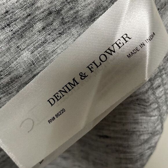 DENIM & FLOWER Shirt Mens XL Button-Down Gray Crosshatch Cotton Lyocell Blend - Picture 8 of 10